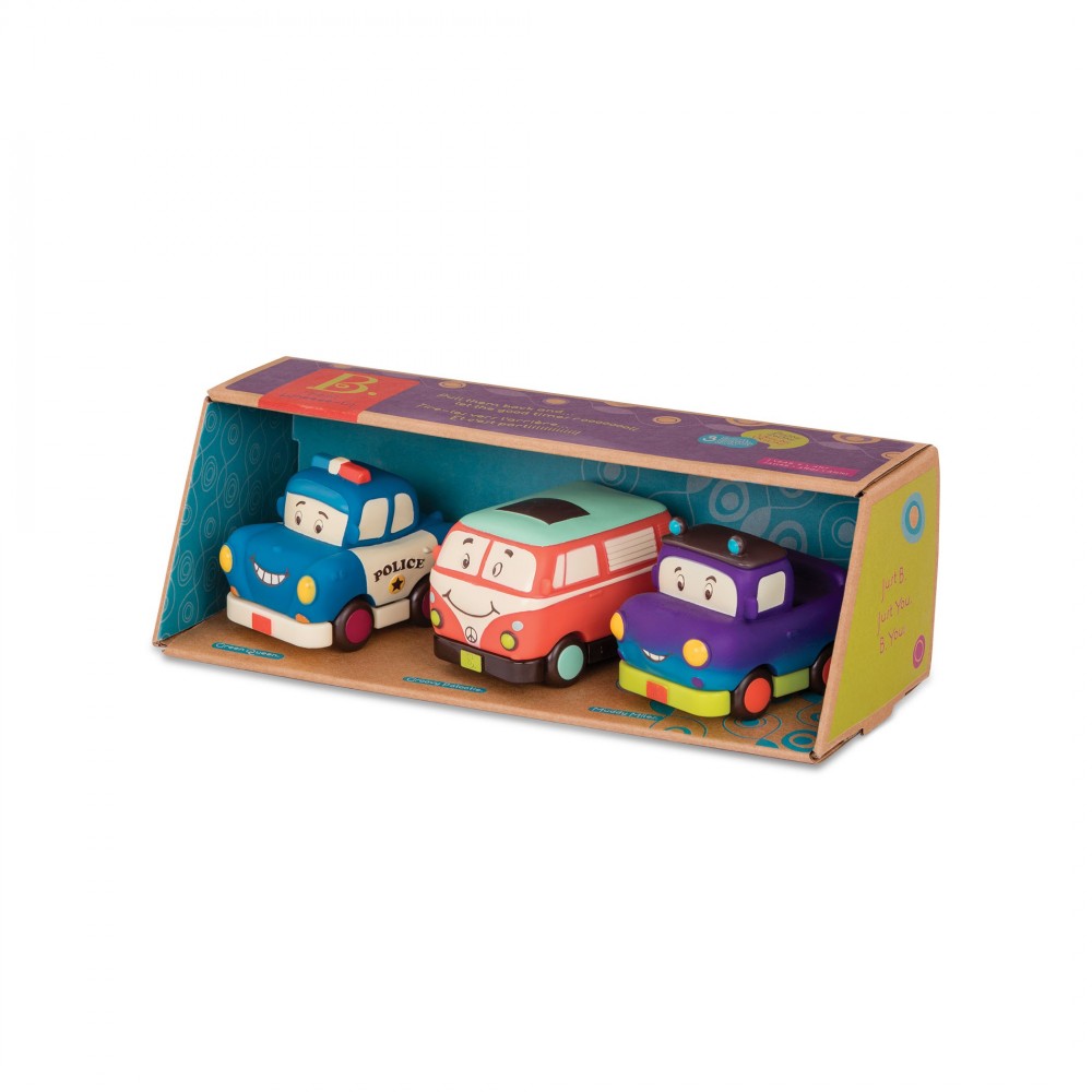 SET DE 3 VÉHICULES AVEC VAN ORANGE- SET POLICE CAR, VAN & JEEP