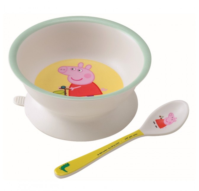 Tumbler and Spoon Peppa Meal Set with Melamine Bowl