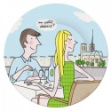 ASSIETTE À DESSERT TERRASSES PARISIENNES \'\'NOTRE DAME DE PARIS\'\' Ø 20