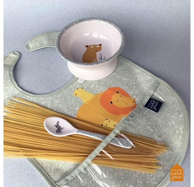 PETIT JOUR - BOL VENTOUSE AVEC CUILLÈRE ERNEST & CÉLESTINE – MELAMINE – 6M+  - 160ml. : : Bébé et Puériculture