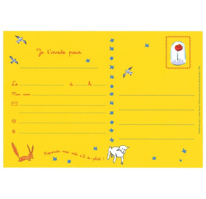 Set De 10 Cartes D Invitation Le Petit Prince