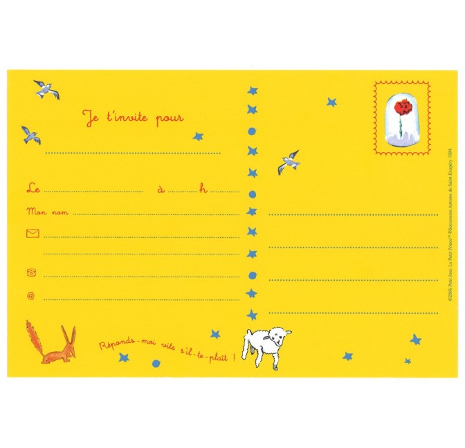 SET DE 10 CARTES D'INVITATION LE PETIT PRINCE