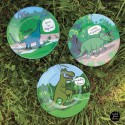 3 ASSIETTES À DESSERT ASSORTIES LES DINOSAURES Ø 20cm