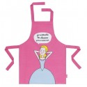 TABLIER EN TOILE CIRÉE PRINCESSE \'\'JE M\'ATTACHE LES CHEVEUX\'\'