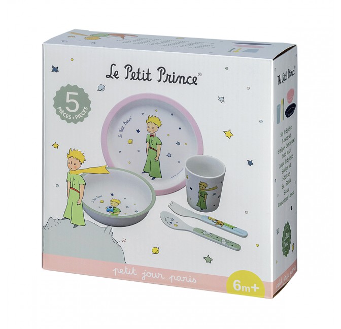 Set de 3 couverts enfants Petit Prince- Vaisselle Petit Jour - Bleu Griotte