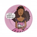 ASSIETTE À DESSERT PRINCESSE \'\'JE NE COUPE PAS LA PAROLE\'\' Ø 20cm