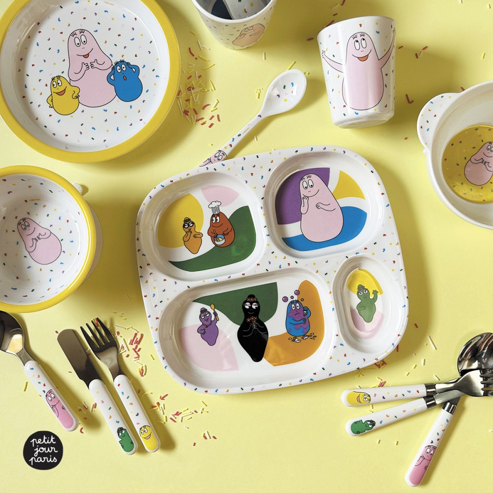 Assiette Bébé Barbapapa 18 Cm - Vaisselle Enfant Avec Rebord Ergonomique