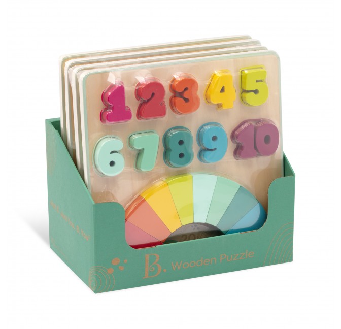 Rainbow Wooden Number Puzzle for Kids Age 3 4 5 Year OldSK-047