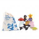 OCEAN LIFE STACKING ANIMALS & BAG - 10 PIECE