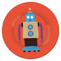 ASSIETTE À DESSERT SCINTILLANTE LES ROBOTS ROUGE Ø 20cm