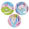Lot de 3 assiettes "LES LICORNES" en mélamine Ø 20 cm